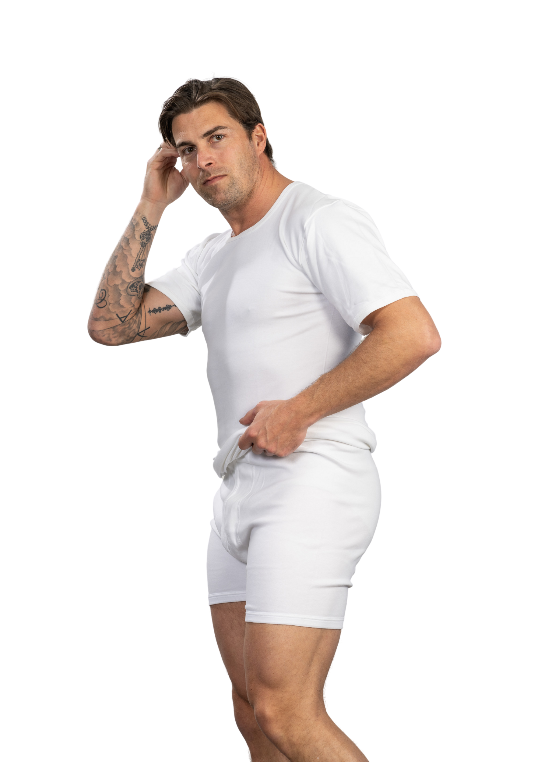 Sportbroek met pijpje wit - Afbeelding 4