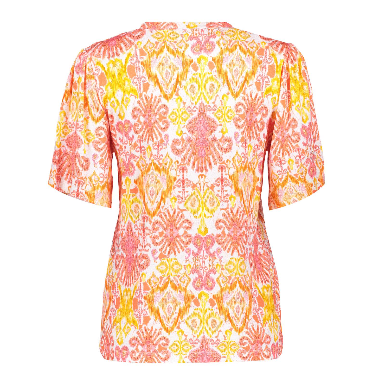 Rode t-shirt met gele print - Afbeelding 3