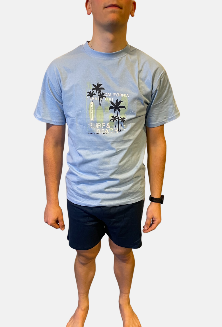 Heren licht blauwe pyjama