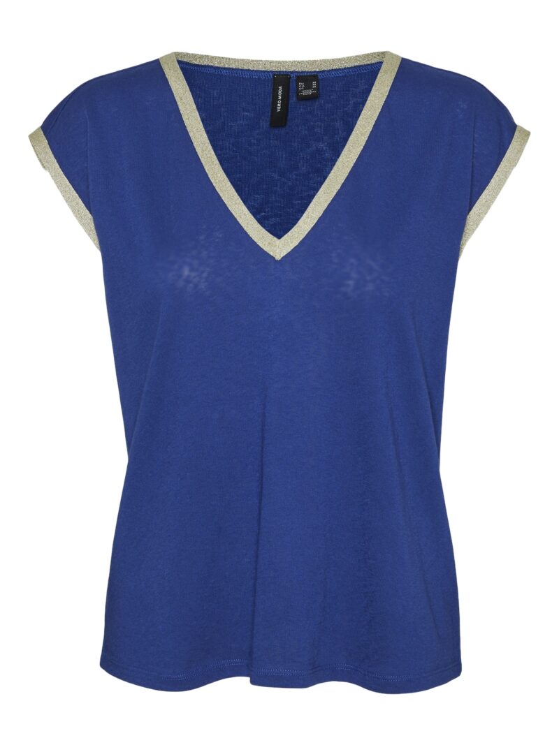 Donker blauwe bloes met V-hals